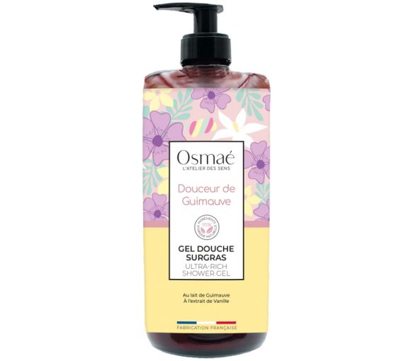 Gel douche surgras Douceur de guimauve Osmaé - flacon-pompe de 1L