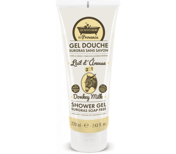 Gel douche surgras au lait d'ânesse Les petits bains de Provence - tube de 220ml - image 1