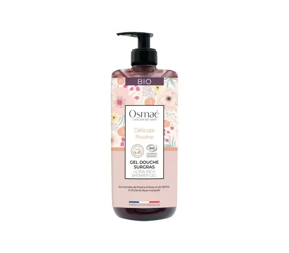 Gel douche surgras délicate pivoine Osmaé - flacon-pompe de 1L - image 1