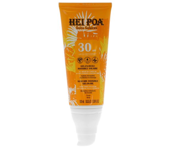 Gel en huile invisible solaire SPF30 Hei Poa - tube de 100ml