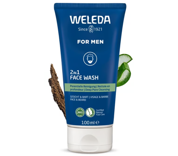 Gel nettoyant visage 2en1 homme Weleda - tube de 100ml - image 1