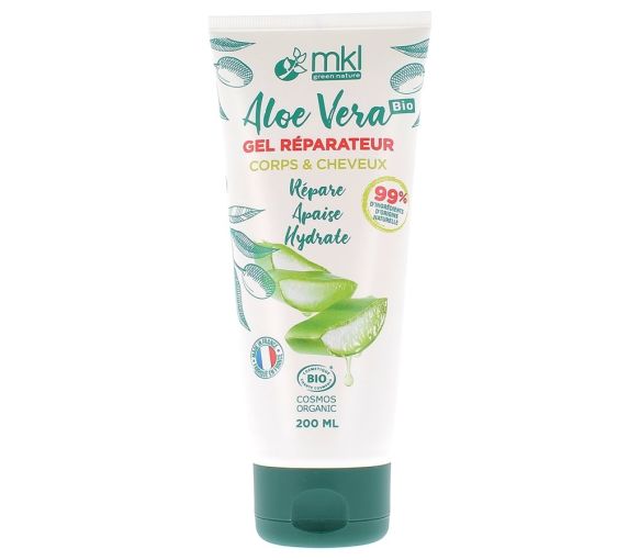 Gel réparateur corps Aloe vera BIO MKL Green Nature - Tube de 200 ml