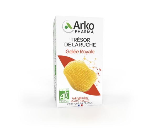 Gelée royale produits de la ruche bio Arkogélules - boîte de 45 gélules - image 1