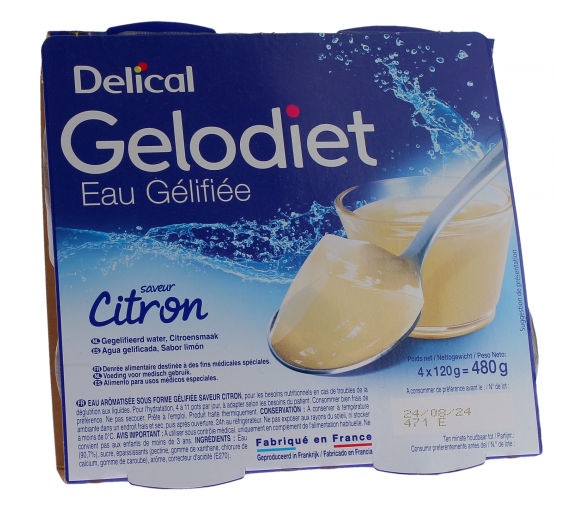 Gelodiet Eau gélifiée saveur citron Delical - lot de 4 pots de 120g - image 1