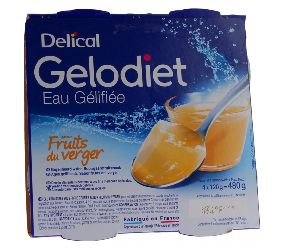Gelodiet Eau gélifiée saveur fruits du verger Delical - lot de 4 pots de 120g - image 1