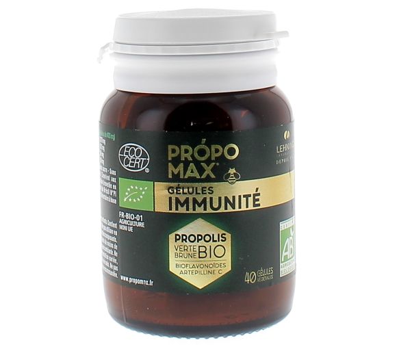 Gélules immunité propomax extrait de propolis bio Lehning - flacon de 40 gélules - image 1