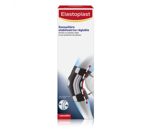 Genouillère stabilisatrice réglable sport Elastoplast - 1 genouillère ajustable taille unique - image 2