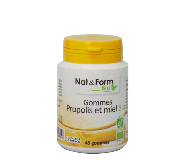 Gommes propolis et miel Nat & Form - boîte de 45 gommes - image 1