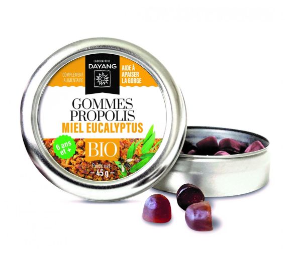 Gommes propolis miel eucalyptus bio Dayang - boîte de 45 gommes - image 1