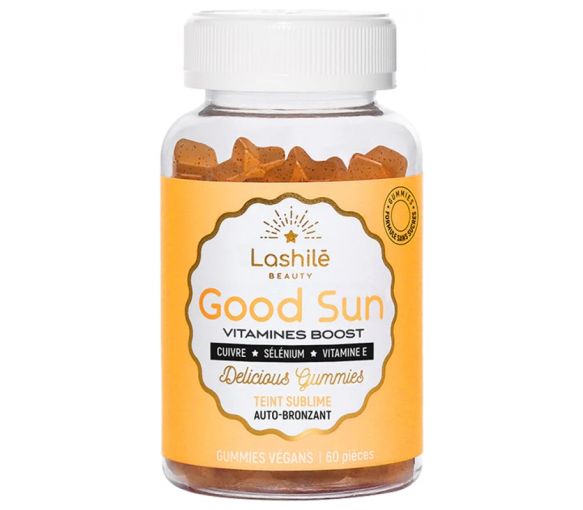 Good Sun vitamines boost teint sublime auto-bronzant Lashilé Beauty - pot de 60 gummies