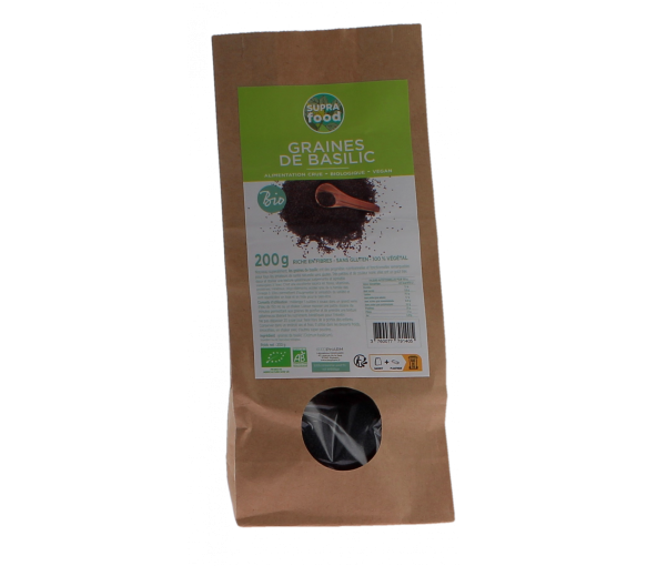 Graines de basilic bio Supra food - sachet de 200g