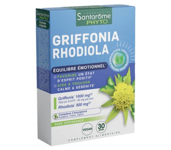 Griffonia Rhodiola Santarome - boîte de 30 gélules