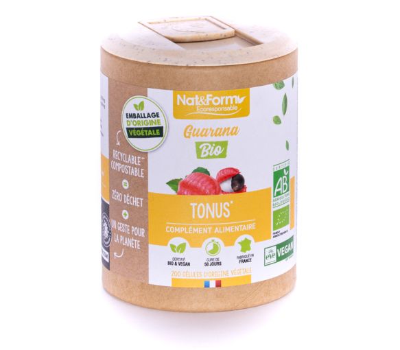Guarana Bio Ecoresponsable Nat&Form - Boite de 200 gélules - image 1