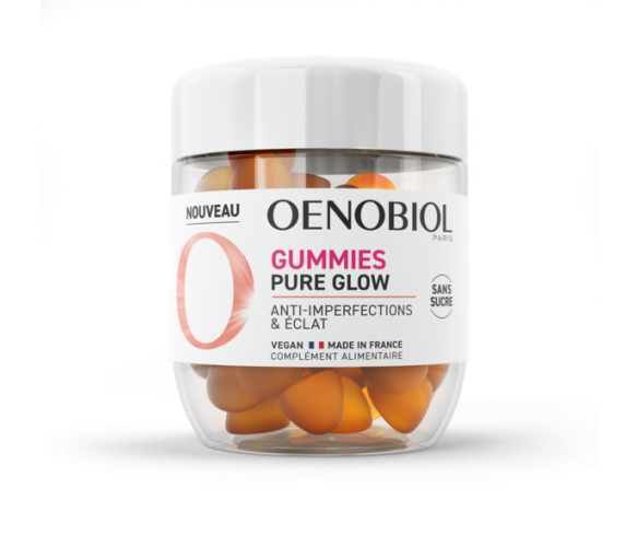 Gummies Pure Glow anti-imperfections & éclat Oenobiol - pot de 60 gummies - image 1