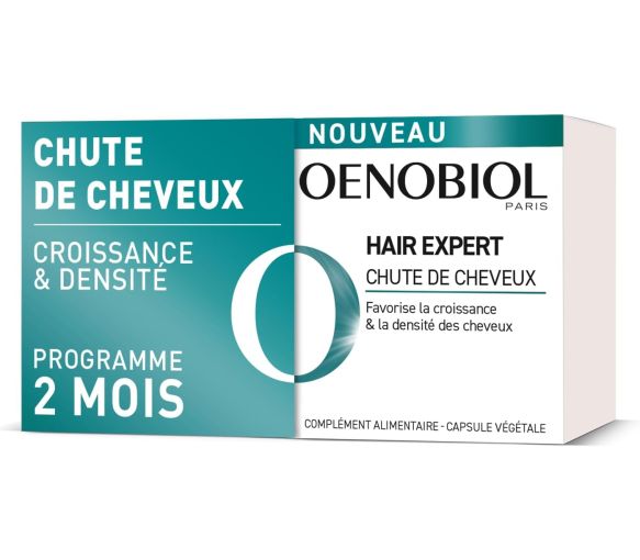 Hair Expert Chute de cheveux Oenobiol - lot de 2 pots de 60 capsules - image 1