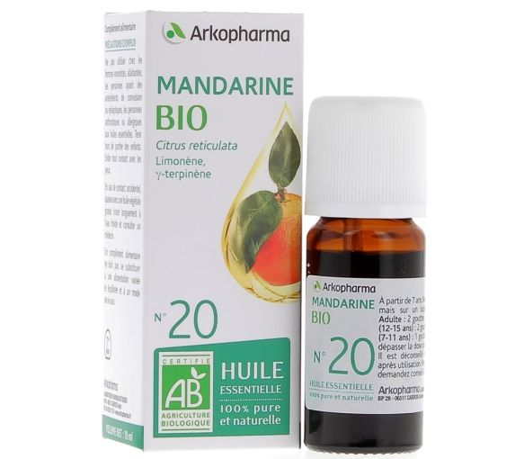 Huile Essentielle Mandarine Bio n°20 Arkopharma - flacon de 10 ml