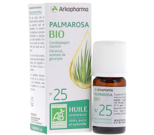 Huile Essentielle Palmarosa Bio n°25 Arkopharma - flacon de 5 ml