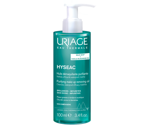 Hyséac Huile démaquillante purifiante peaux grasses à tendance acnéique Uriage - flacon-pompe de 100 ml - image 1
