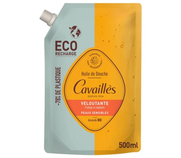 Huile bain et douche veloutante Rogé Cavaillès - éco-recharge de 500ml