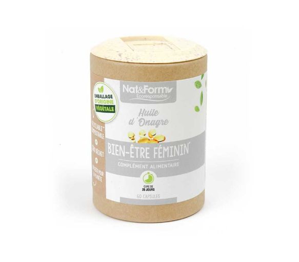 Huile d'onagre Bien-être féminin Nat&Form - boite de 60 capsules - image 1