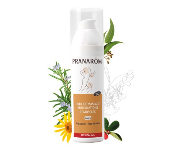 Aromalgic Huile de massage bio préparation et récuparation Pranarôm - flacon-pompe de 100 ml