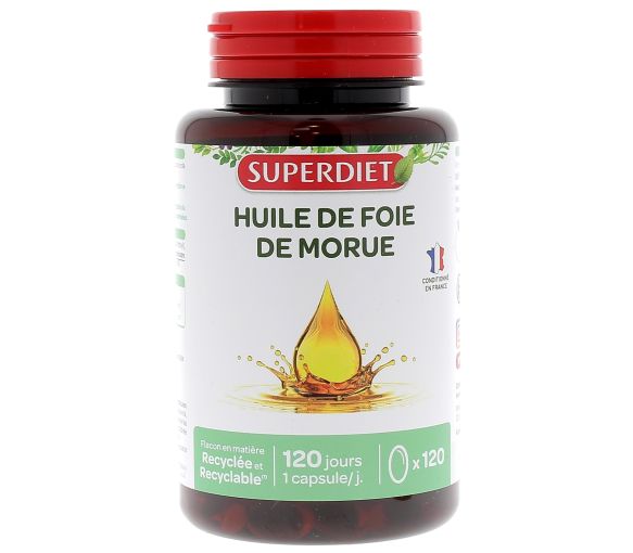 Huile de foie de morue Super Diet - boite de 120 capsules - image 1