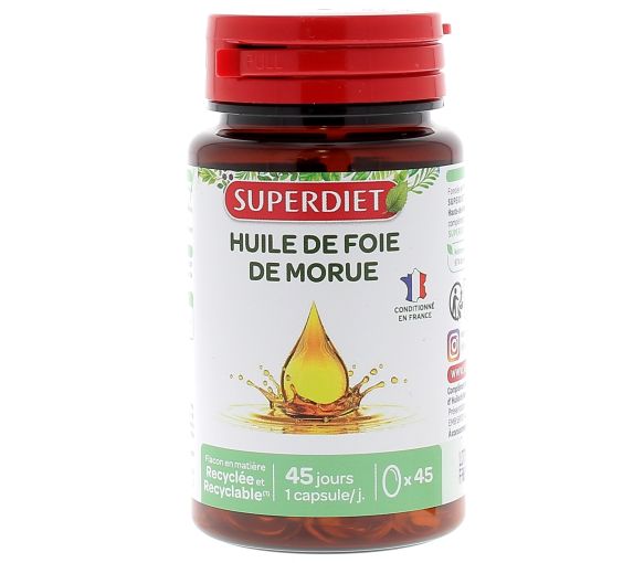 Huile de foie de morue Super Diet - boite de 45 capsules - image 1