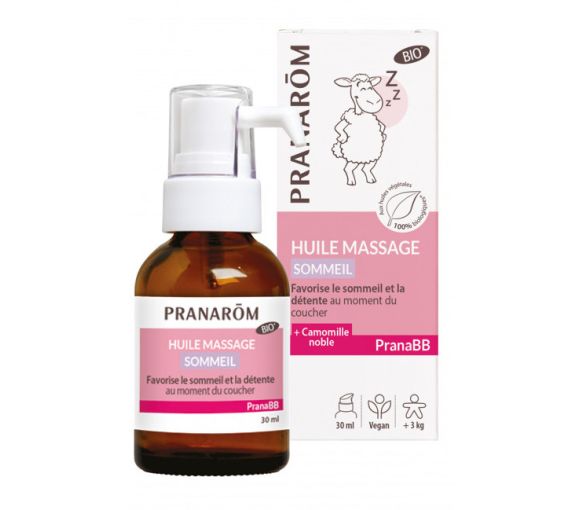 Huile de massage Sommeil Bio PranaBB Pranarôm - flacon pompe de 30 ml