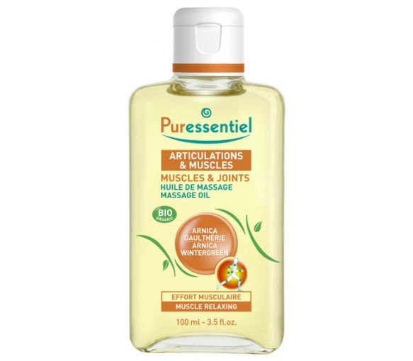 Huile de massage bio effort musculaire Puressentiel - flacon de 100 ml