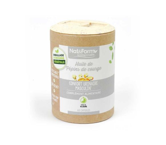 Huile de pépins de courge Ecoresponsable Nat&Form - Boite de 60 capsules - image 1