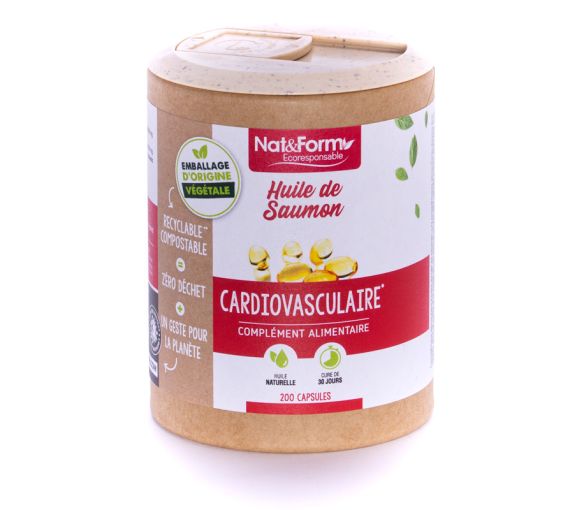 Huile de saumon Ecoresponsable Nat&Form - boite de 200 capsules - image 1