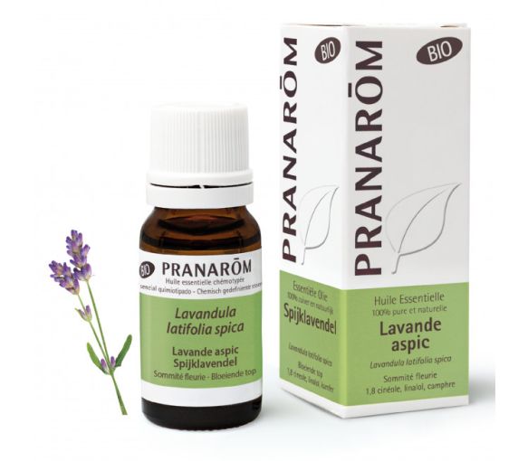 Huile essentielle Lavande aspic Bio (Lavandula spica) Pranarom - flacon de 10 ml