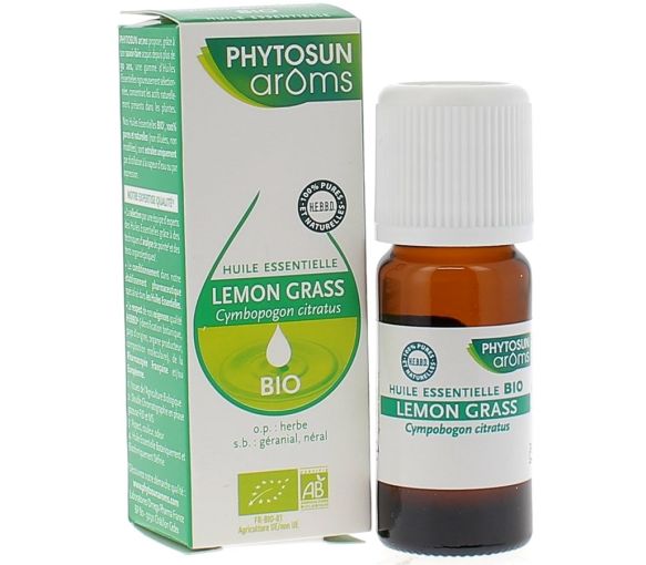 Huile essentielle Lemon grass BIO Phytosun Arôms - Flacon de 10 ml