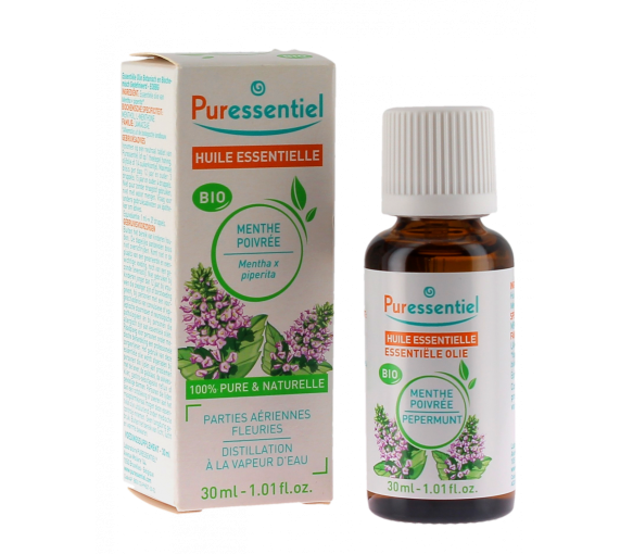 Huile essentielle bio Menthe poivrée Puressentiel - flacon de 30 ml