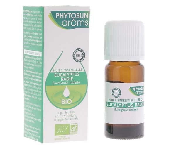Huile essentielle bio d'Eucalyptus Radiata Phytosun Arôms - flacon de 10 ml