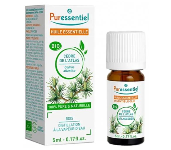 Huile essentielle de cèdre de l'atlas bio Puressentiel - flacon de 5 ml