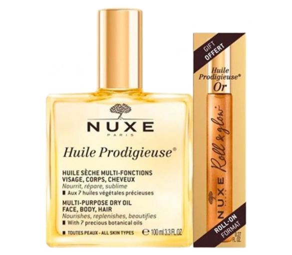 Huile prodigieuse + huile prodigieuse or roll-on offerte Nuxe - lot de 2 produits - image 1