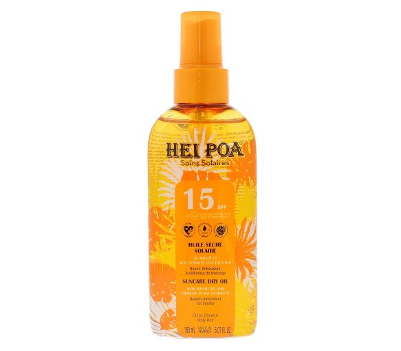 Huile sèche solaire SPF15 Hei Poa - spray de 150ml - image 1