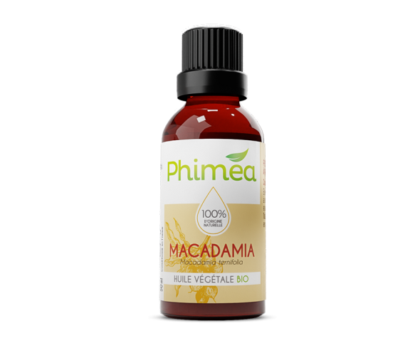 Huile végétale de macadamia bio Phimea - flacon de 50 ml