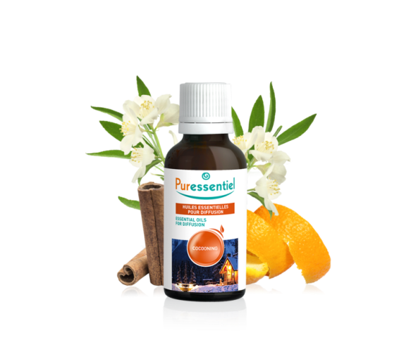 Huiles essentielles bio pour diffusion cocooning Puressentiel - flacon de 30 ml - image 1