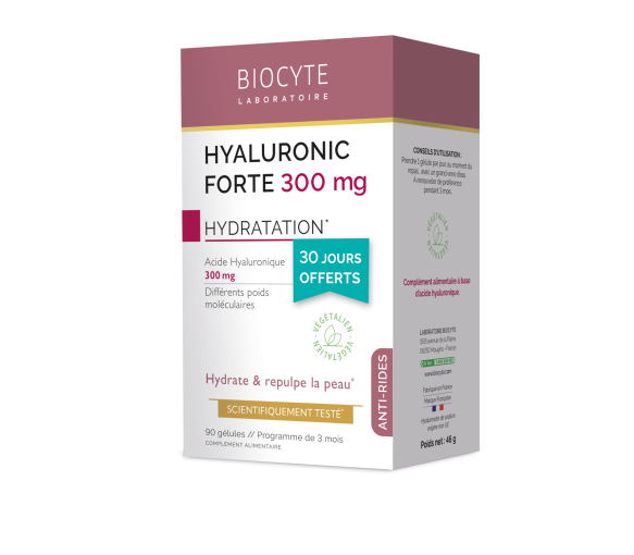 Hyaluronic Forte 300 mg anti-âge Biocyte - boîte de 90 gélules - image 1