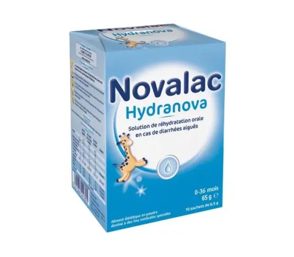 Hydranova solution de réhydratation orale 0-36 mois Novalac - boîte de 10 sachets