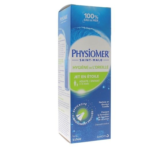 Hygiène de l'oreille jet en étoile Physiomer - flacon de 115 ml