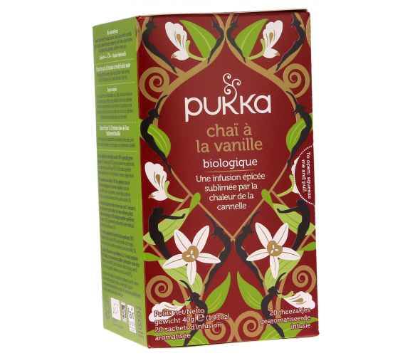 Infusion Chaï à la vanille bio Pukka - boite de 20 sachets