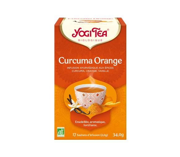 Infusion ayurvédique Curcuma Orange Yogi Tea - boite de 17 sachets