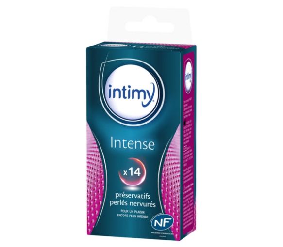 Intense préservatifs perlés nervurés Intimy - boîte de 14 préservatifs