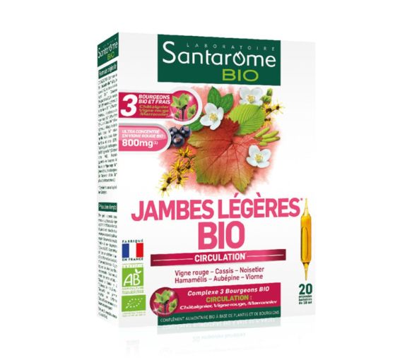 Jambes légères fluidiveine bio Santarome - boite de 20 ampoules