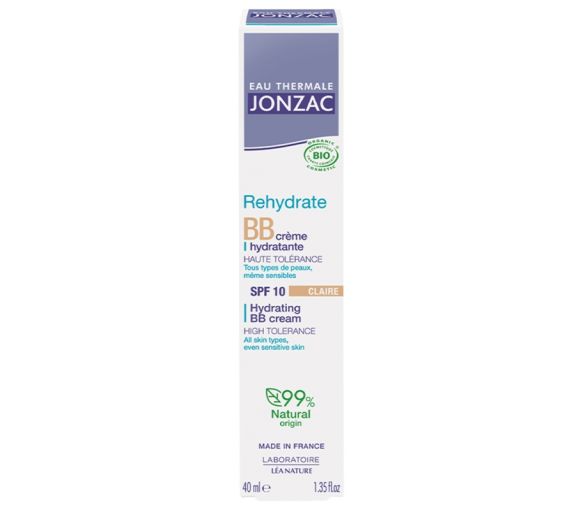 Rehydrate BB crème hydratante bio SPF 10 teinte claire Jonzac - tube de 40ml
