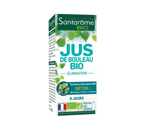 Jus de bouleau Bio élimination Santarome - Flacon de 200 ml