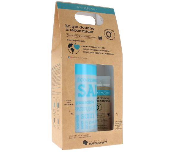 Kit gel douche à reconstituer dermasens Marque Verte - un flacon vide et un tube de 27g